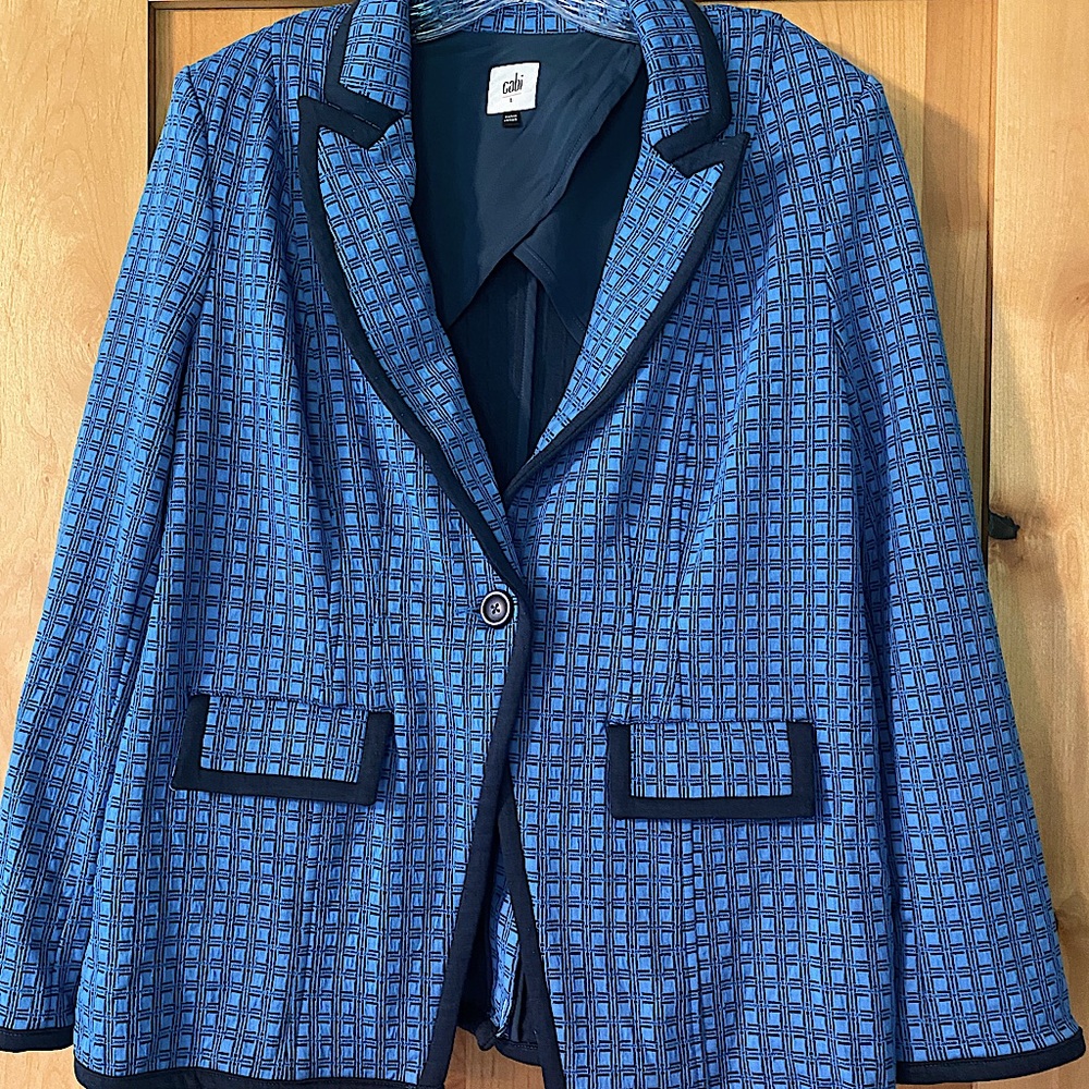 CAbi Blue and Black Blazer